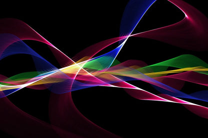 Green Blue & Pink Digital Lines Abstract Design Print 100% Australian Made