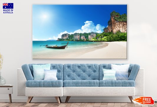 Boat On Sea Sky View Photograph Print 100% Australian Made