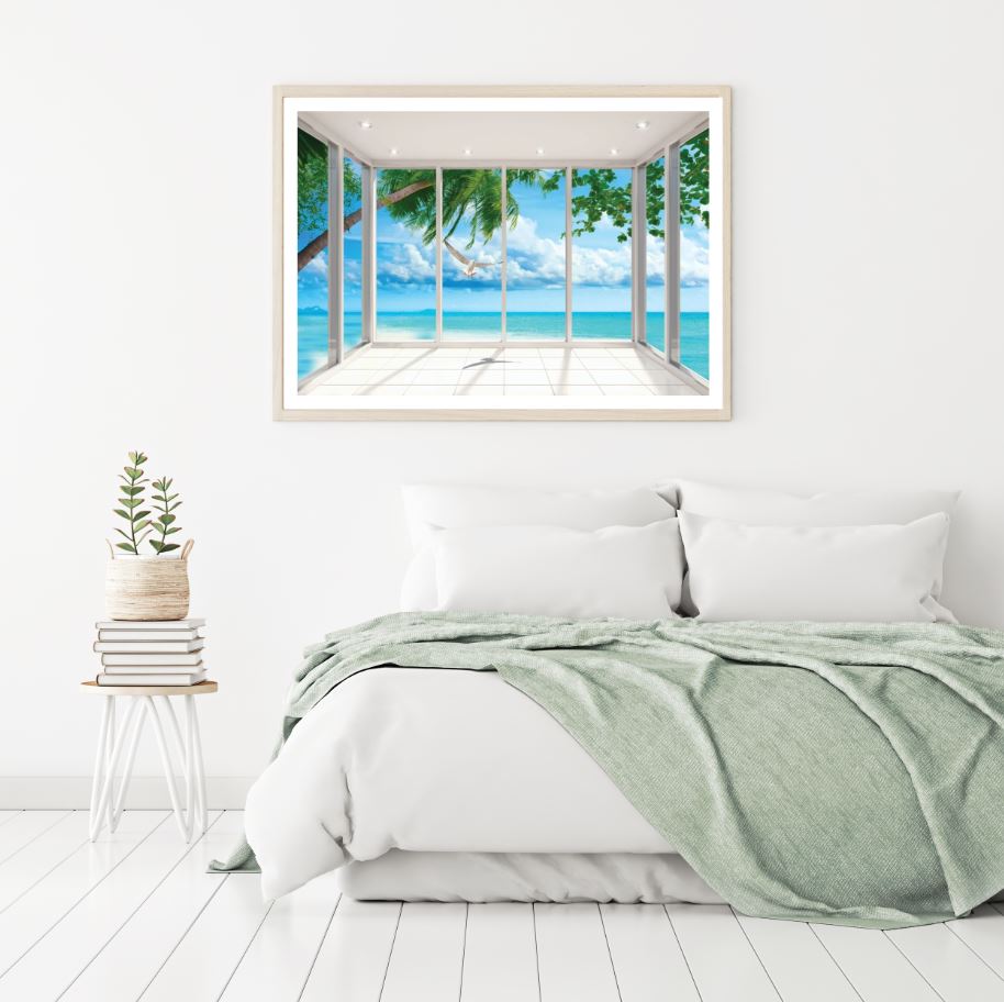 Sea Scenery View from Window View Home Decor Premium Quality Poster Print Choose Your Sizes