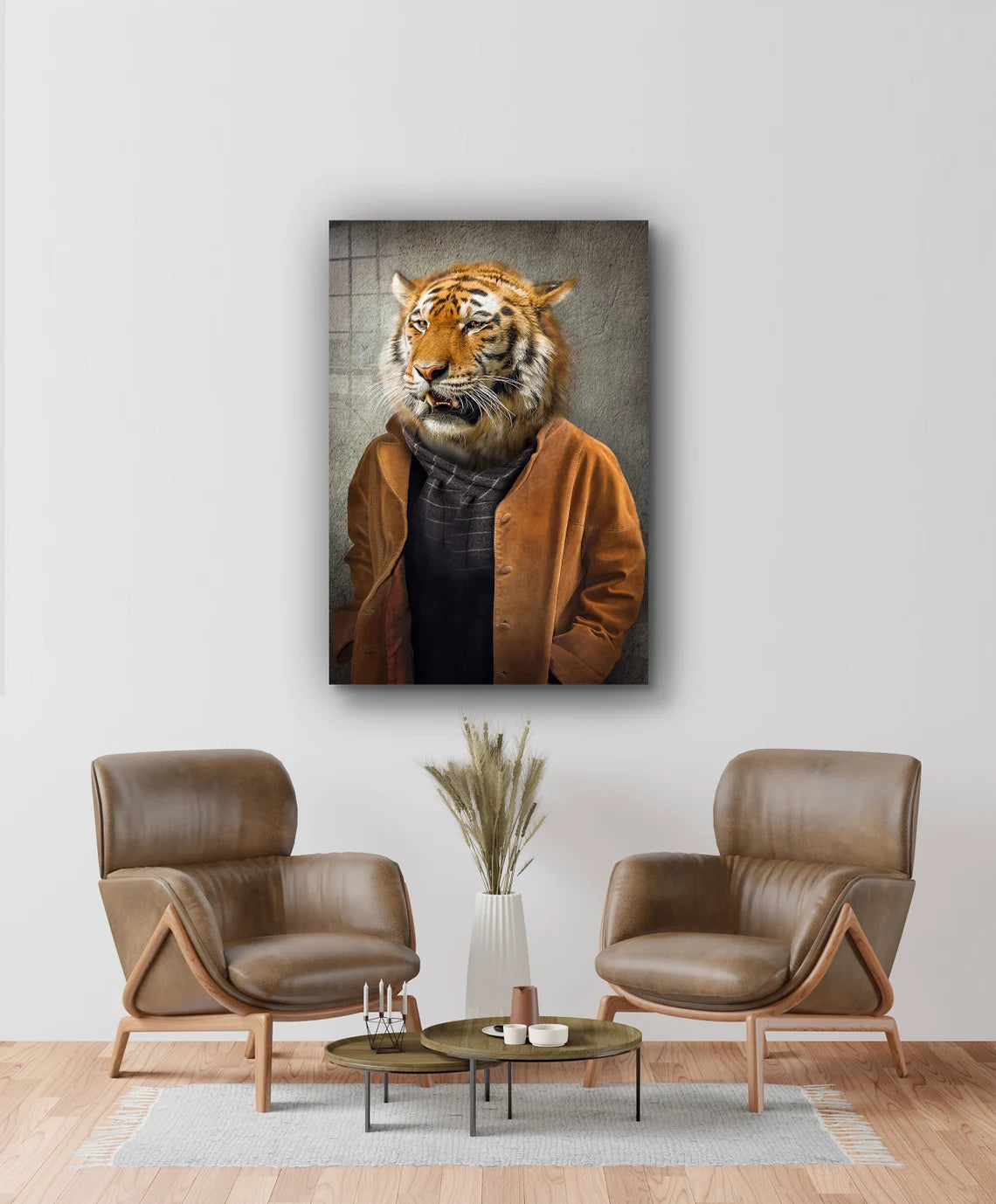 Tigerhead Abstract Print Tempered Glass Wall Art 100% Made in Australia Ready to Hang