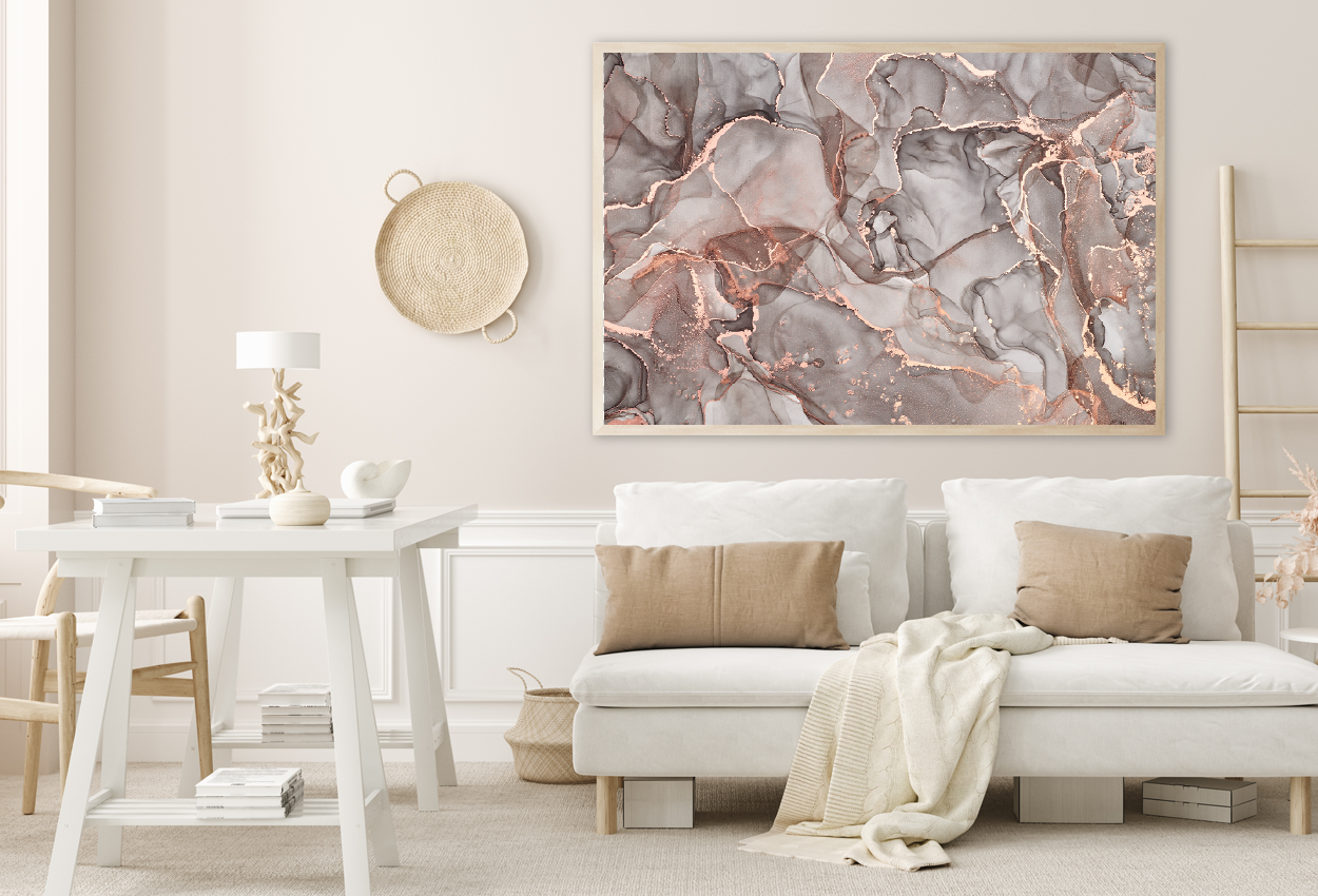 Gray & Gold Abstract Design Home Decor Premium Quality Poster Print Choose Your Sizes