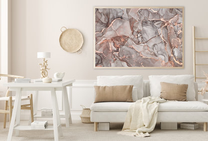 Gray & Gold Abstract Design Home Decor Premium Quality Poster Print Choose Your Sizes