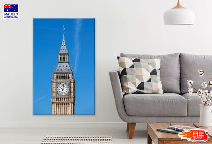 Big Ben Tower with Blue Sky View Photograph Print 100% Australian Made