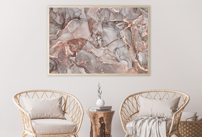 Gray & Gold Abstract Design Home Decor Premium Quality Poster Print Choose Your Sizes