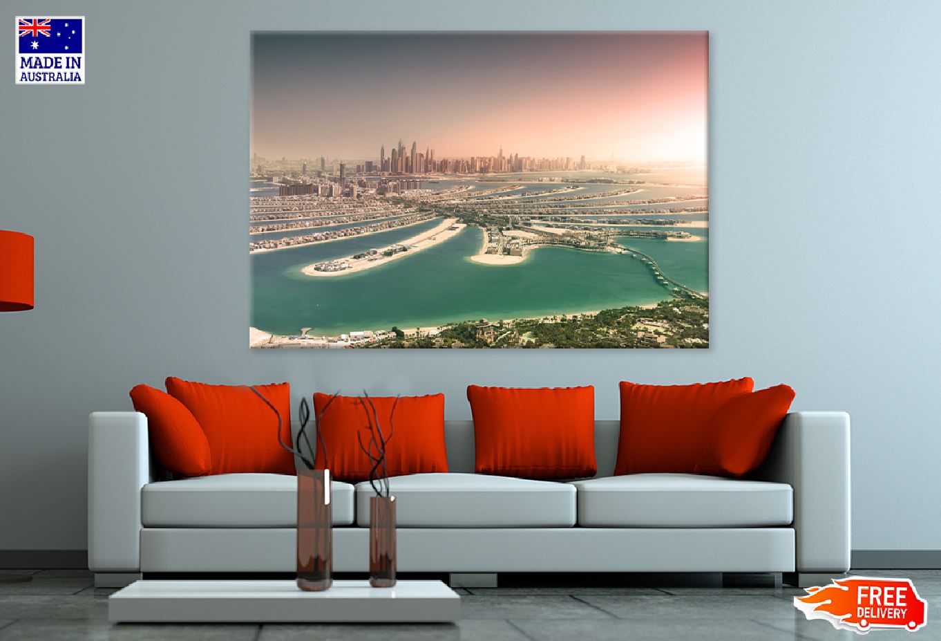 Palm Island Sunset Aerial View Photograph Print 100% Australian Made