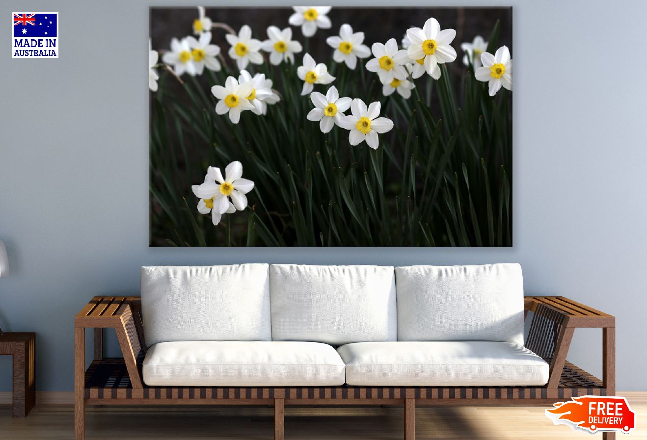 White Daffodil Flowers Photograph Print 100% Australian Made