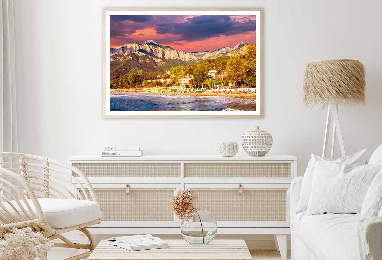 Sunset at Psili Ammos Beach View Photograph Home Decor Premium Quality Poster Print Choose Your Sizes