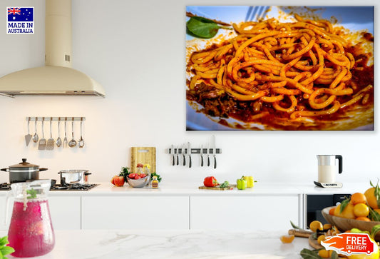 Spaghetti Pasta Closeup Photograph Print 100% Australian Made