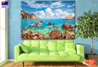 Beach with Rocks Scenery Photograph Print 100% Australian Made