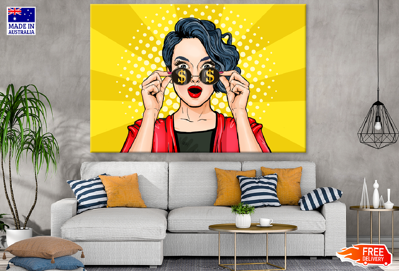 Surprised Lady with Glasses Illustration Print 100% Australian Made