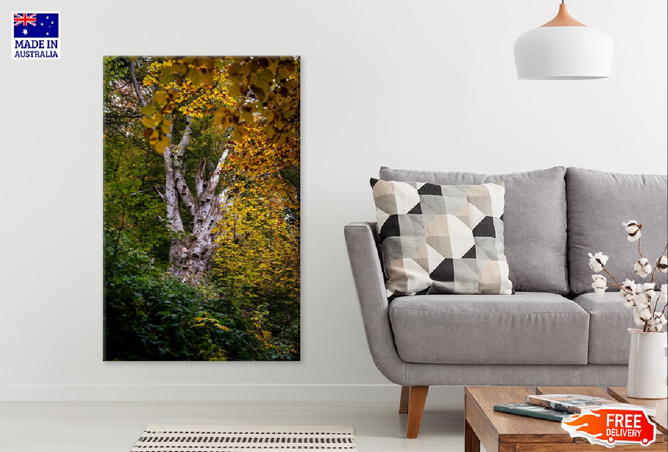 Tree with Yellow Autumn Leaves Photograph Print 100% Australian Made