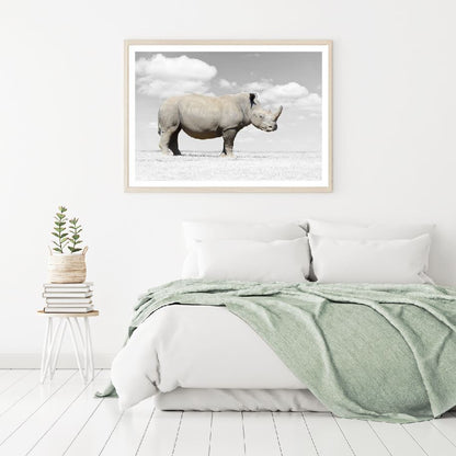 Rhinoceros B&W Photograph Home Decor Premium Quality Poster Print Choose Your Sizes