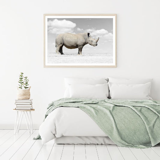 Rhinoceros B&W Photograph Home Decor Premium Quality Poster Print Choose Your Sizes