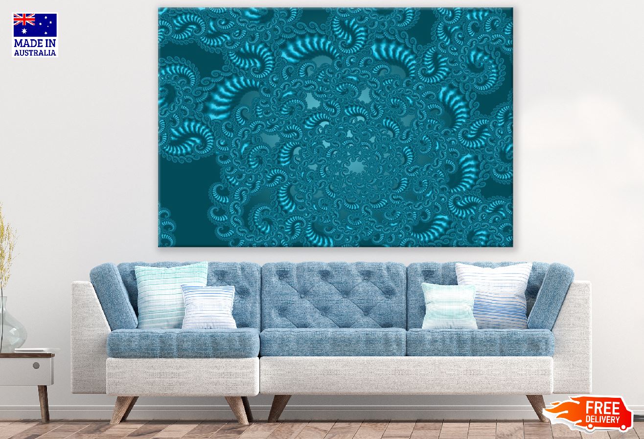 Blue Fractal Abstract Design Print 100% Australian Made