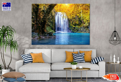 Autumn Erawan Waterfall Photograph Thailand Print 100% Australian Made
