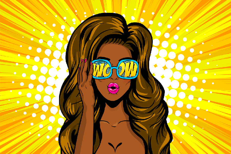Girl with Sunglasses & WOW Quote Illustration Print 100% Australian Made