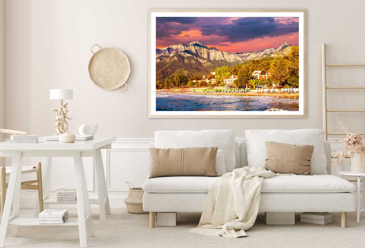 Sunset at Psili Ammos Beach View Photograph Home Decor Premium Quality Poster Print Choose Your Sizes