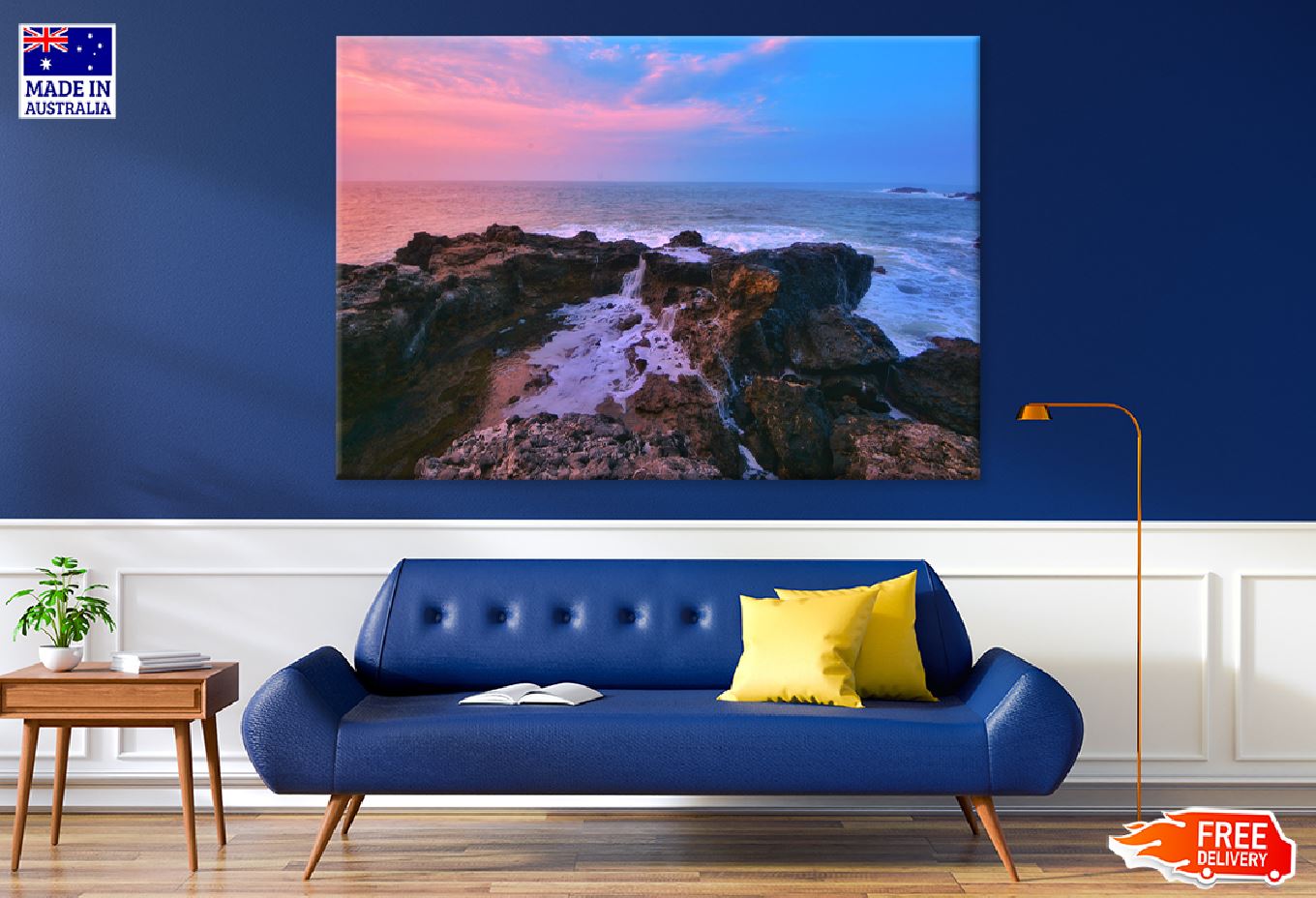 Sunrise Rocky Sea in Cloud View Photograph Print 100% Australian Made