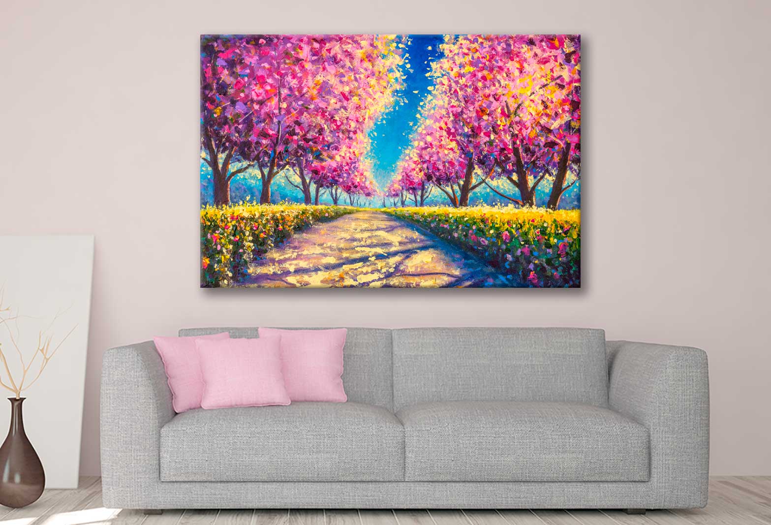 Bella Home Sakura Blossom Trees Oil Painting Print Canvas Ready to hang