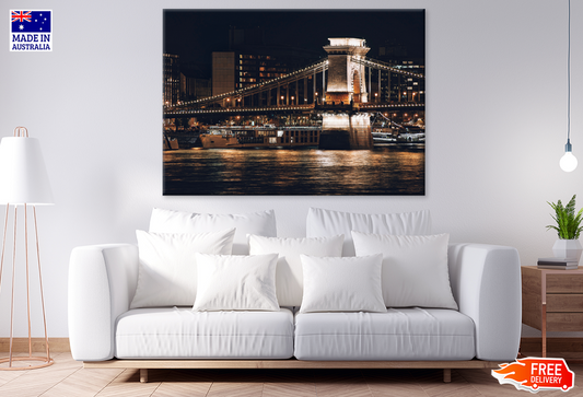 Bridge & River Night View Photograph Print 100% Australian Made