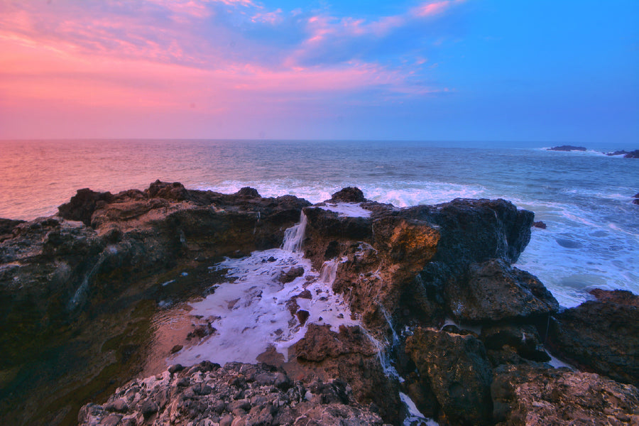 Sunrise Rocky Sea in Cloud View Photograph Print 100% Australian Made