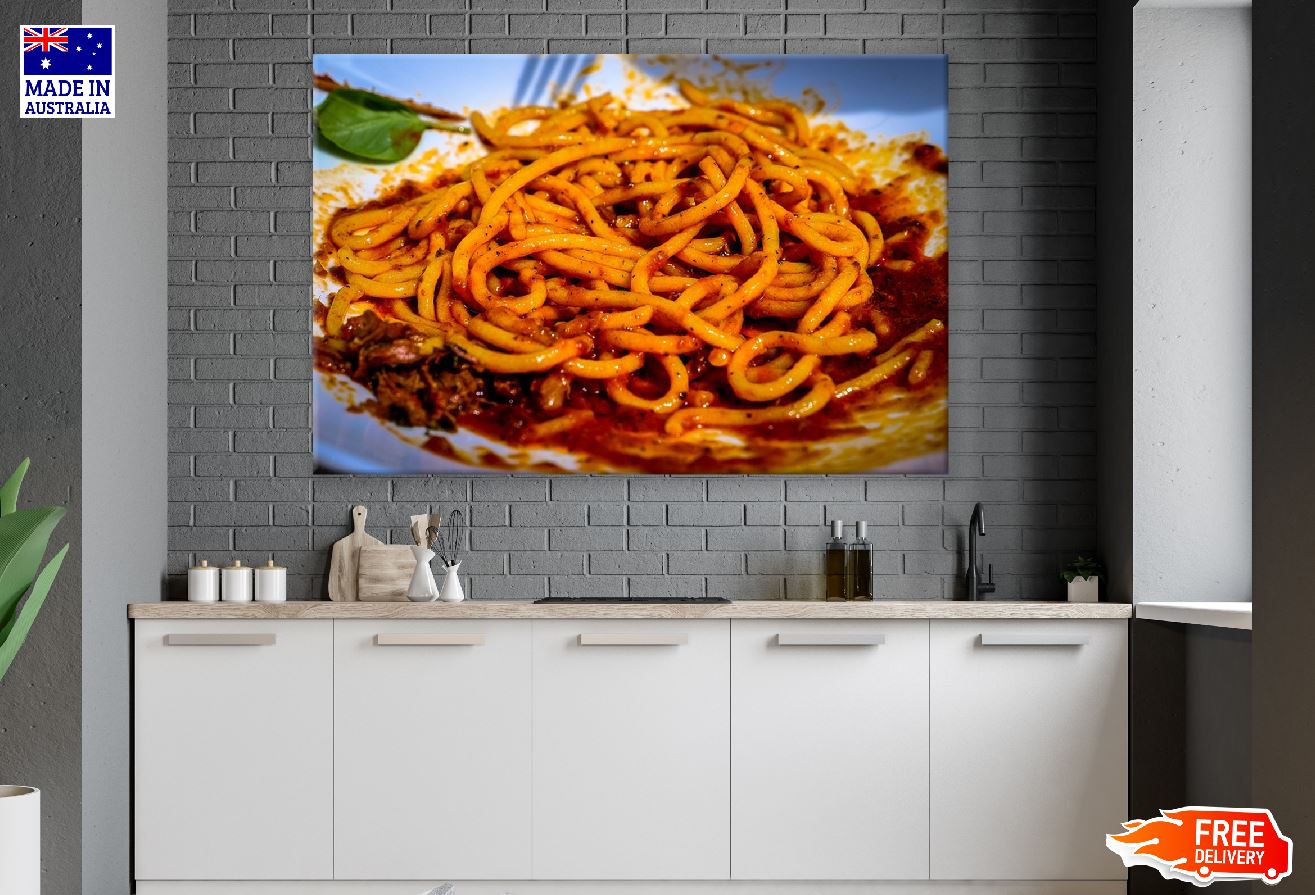 Spaghetti Pasta Closeup Photograph Print 100% Australian Made