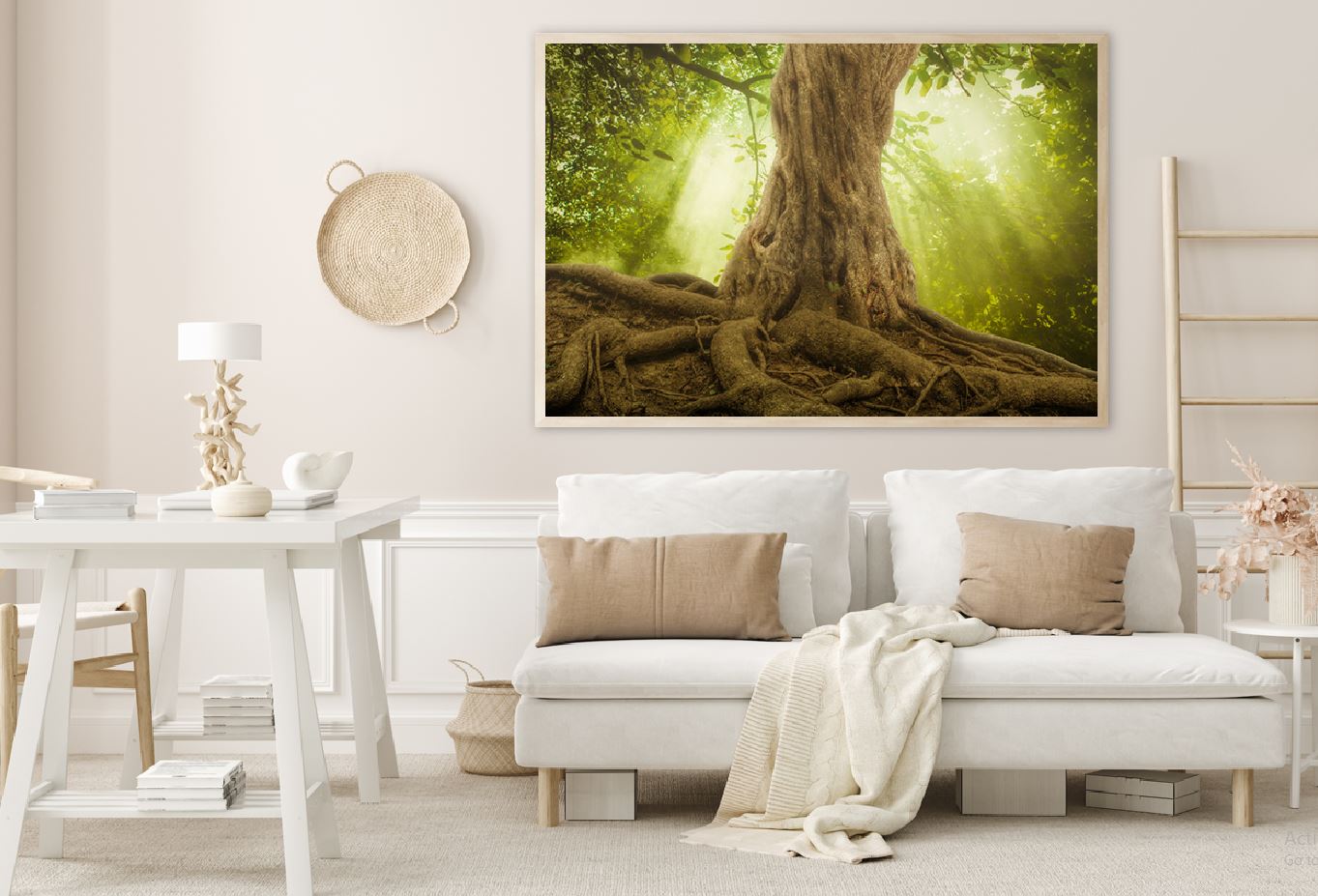 Big Tree Roots & Sunshine Forest View Photograph Home Decor Premium Quality Poster Print Choose Your Sizes