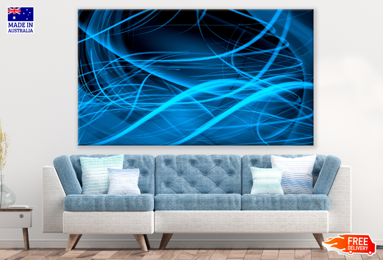 Blue & Black Abstract Design Print 100% Australian Made