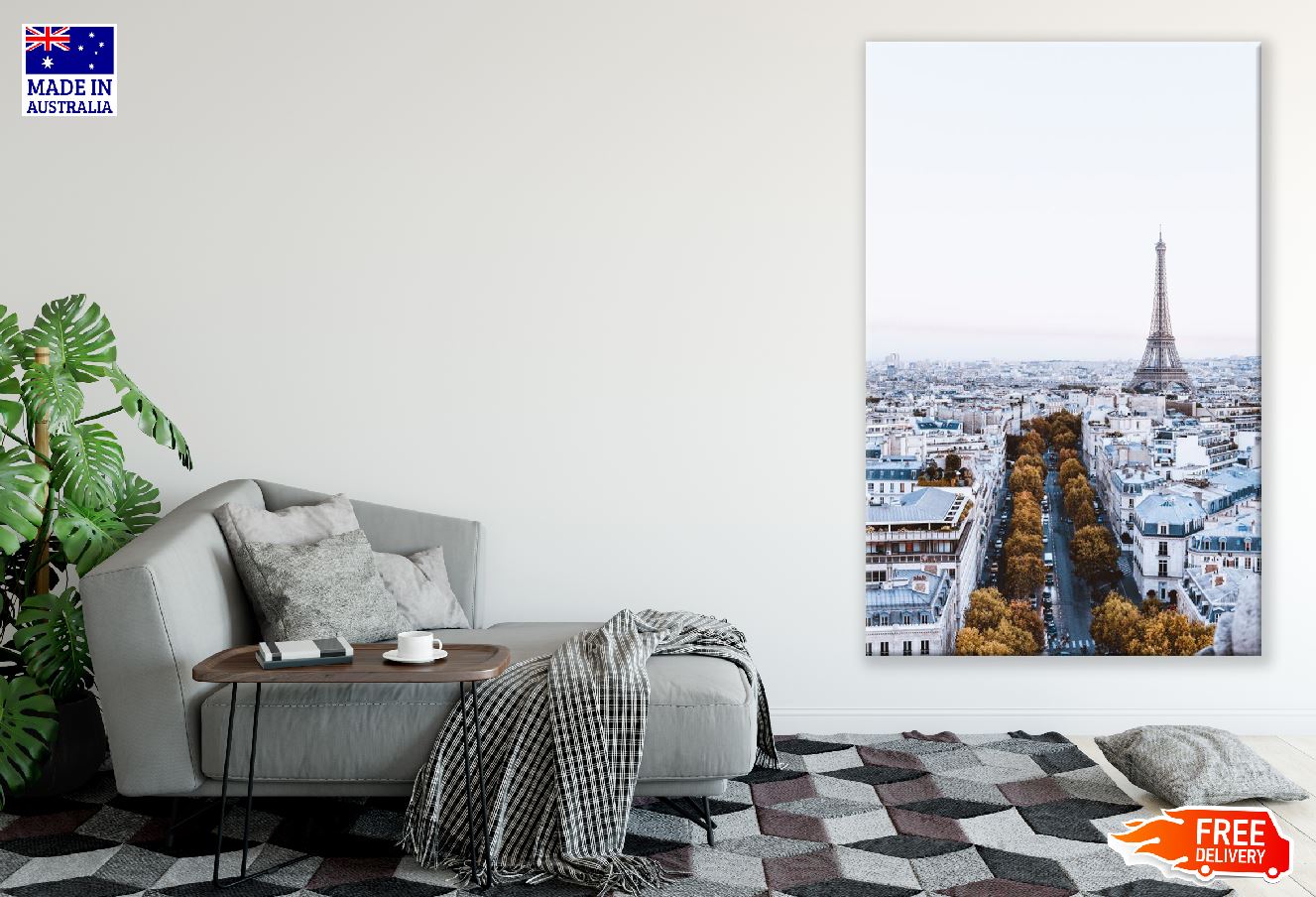 View on Eiffel Tower from Arc De Triomphe in Paris Print 100% Australian Made