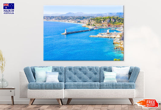 Beach Coast of Nice View Photograph France Print 100% Australian Made