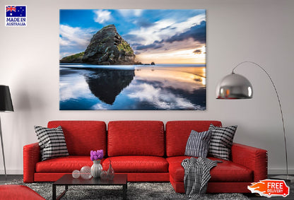 Taitomo Island Piha Beach Sunset Photograph Print 100% Australian Made