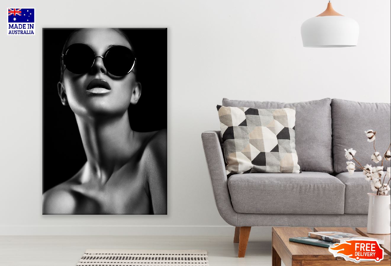 Young Girl with Sunglasses B&W Photograph Print 100% Australian Made