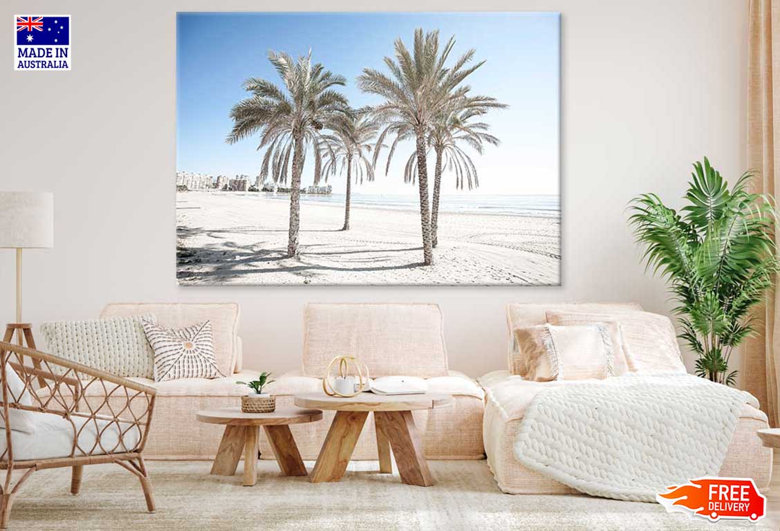 Palm Trees on Sea Shore Photograph Print 100% Australian Made