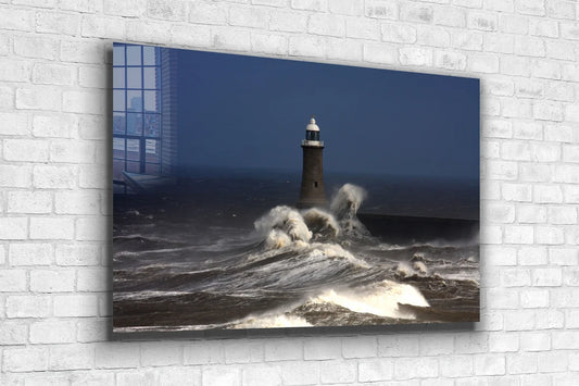 The Lighthouse Beach Print Tempered Glass Wall Art 100% Made in Australia Ready to Hang