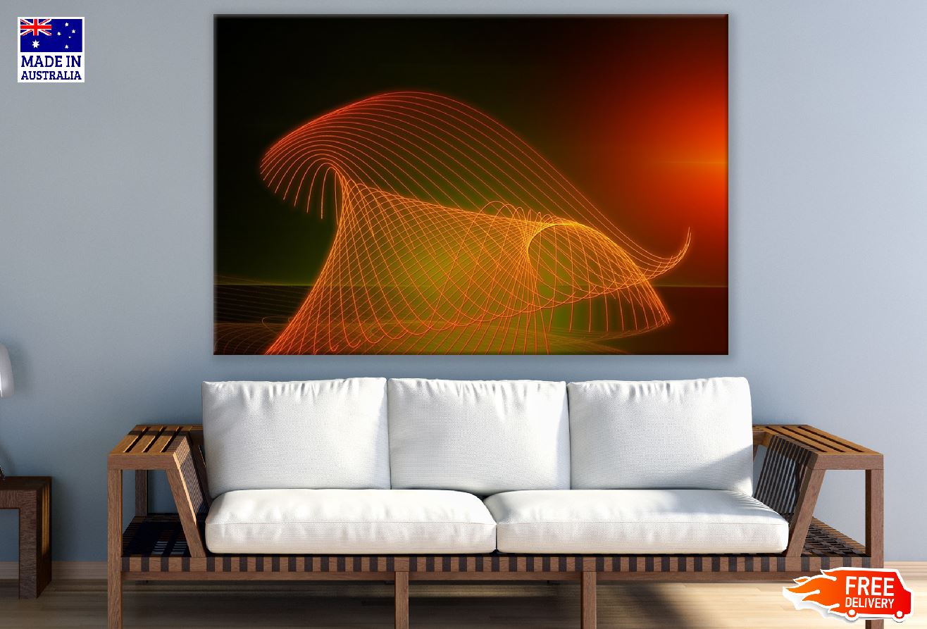 Orange Lines Digital Abstract Design Print 100% Australian Made
