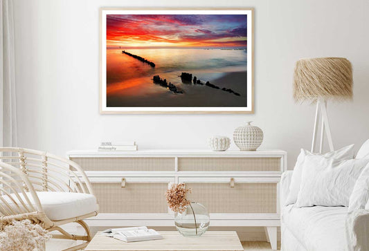 Ocean Sunset on Baltic Sea Sky Photograph Home Decor Premium Quality Poster Print Choose Your Sizes