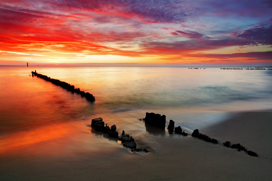Ocean Sunset on Baltic Sea Sky Photograph Print 100% Australian Made