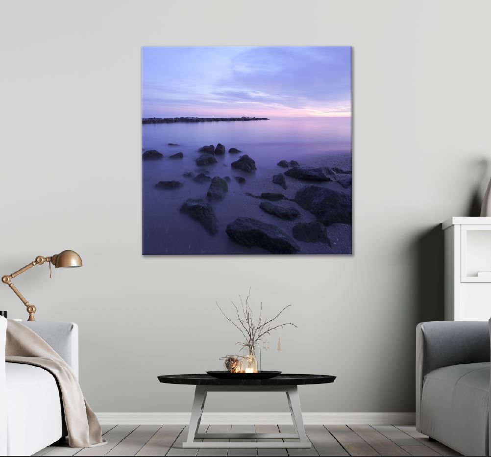 Square Canvas Rocks on Sea Shore Scenery Photograph High Quality Print 100% Australian Made