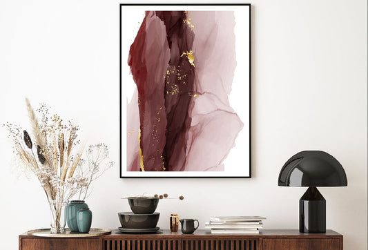 Pink & Brown Gold Lines Abstract Design Home Decor Premium Quality Poster Print Choose Your Sizes