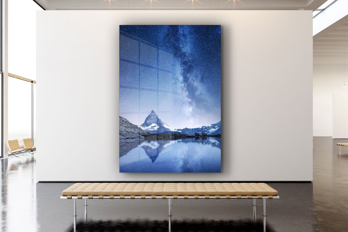 Milky Way Matterhorn Print Tempered Glass Wall Art 100% Made in Australia Ready to Hang