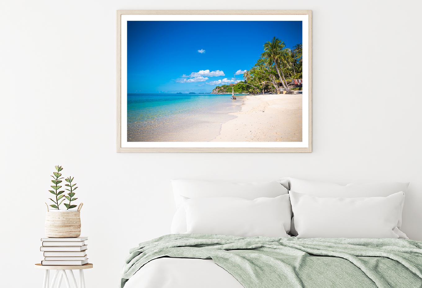 Tropical Beach & Blue Sky Scenery View Photograph Home Decor Premium Quality Poster Print Choose Your Sizes