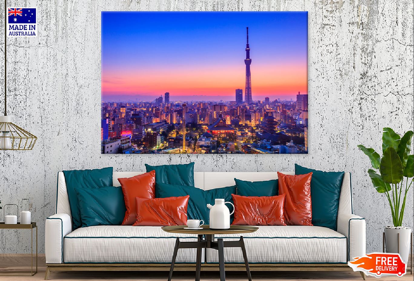 Tower with Tokyo City Skyline View Print 100% Australian Made