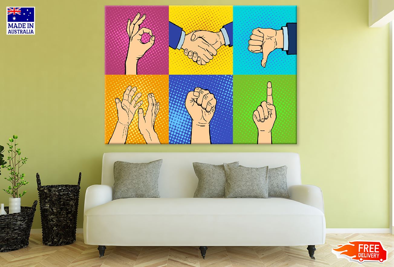 Hand Signs Illustration Print 100% Australian Made