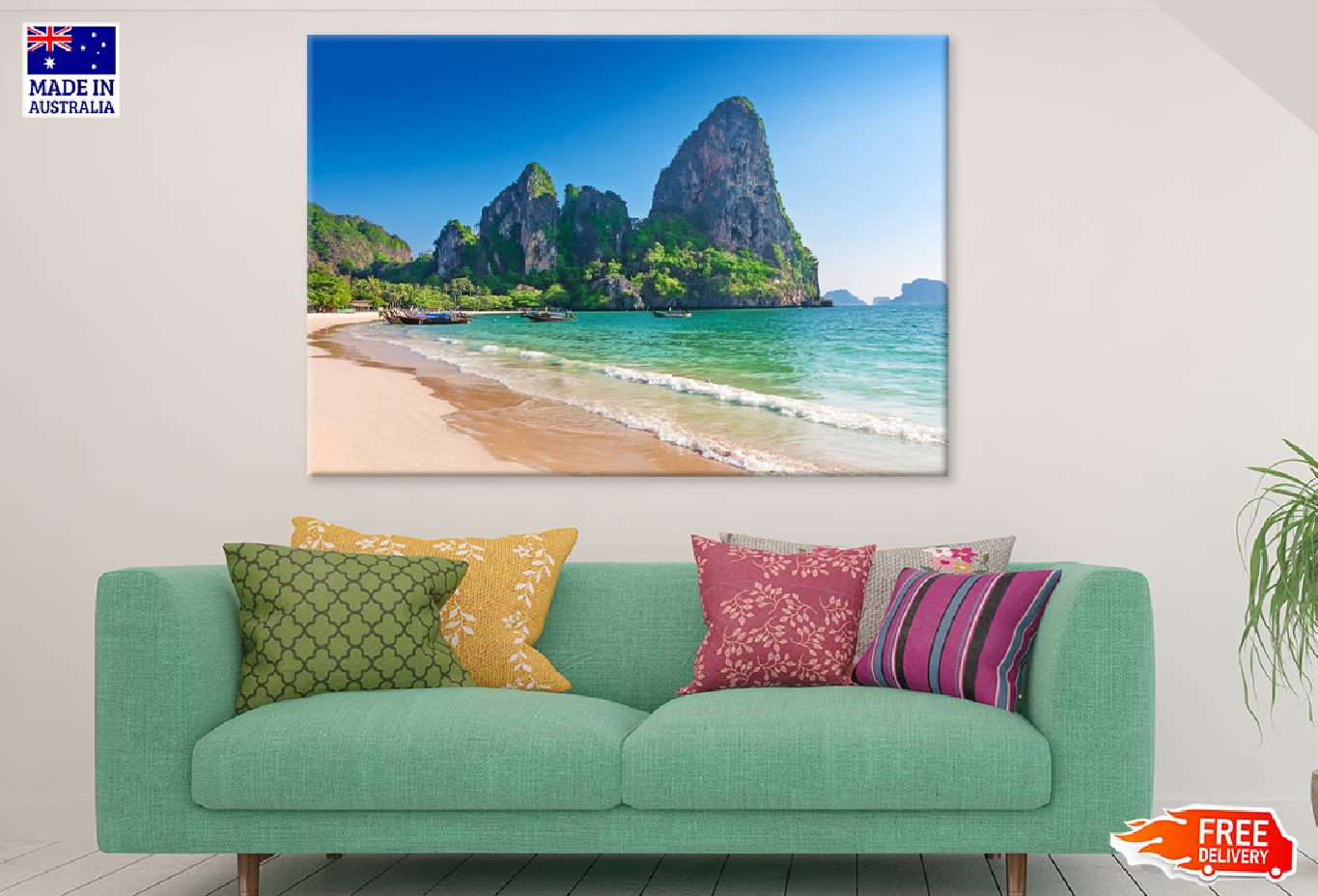 Railay Beach View Photograph Krabi Thailand Print 100% Australian Made