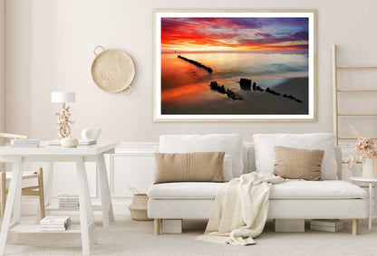 Ocean Sunset on Baltic Sea Sky Photograph Home Decor Premium Quality Poster Print Choose Your Sizes