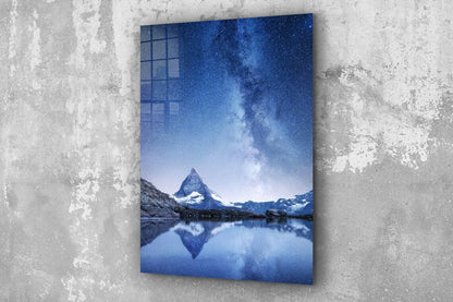 Milky Way Matterhorn Print Tempered Glass Wall Art 100% Made in Australia Ready to Hang