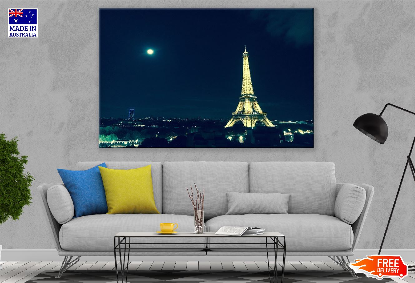 Trocadéro Garden & Eiffel Tower Night View Photograph Print 100% Australian Made