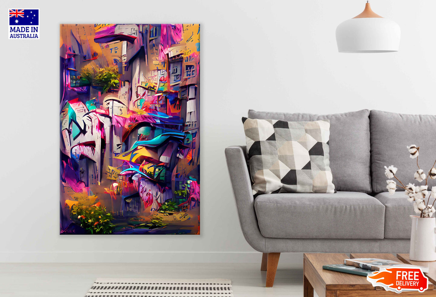 Street Graffiti Abstract Colorful Design Print 100% Australian Made