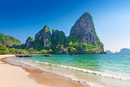 Railay Beach View Photograph Krabi Thailand Home Decor Premium Quality Poster Print Choose Your Sizes