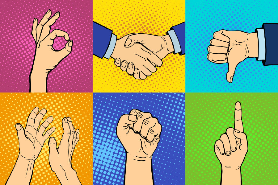 Hand Signs Illustration Print 100% Australian Made